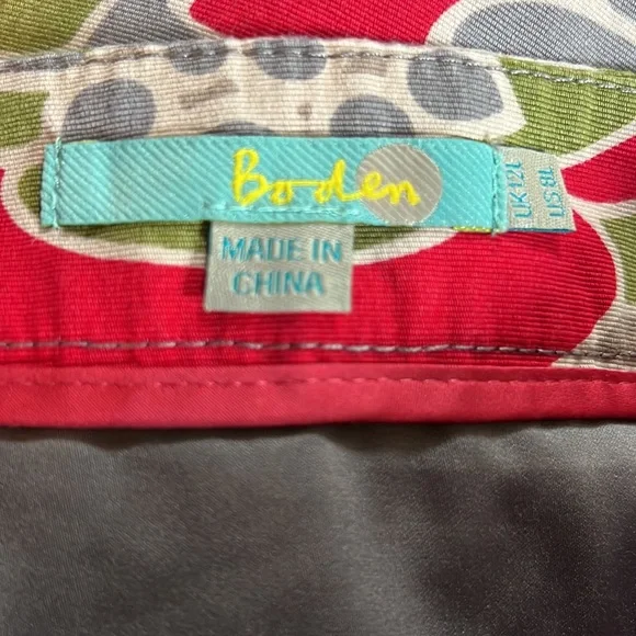 Boden Floral Lined Lotus A- Line Skirt - Picture 7 of 9